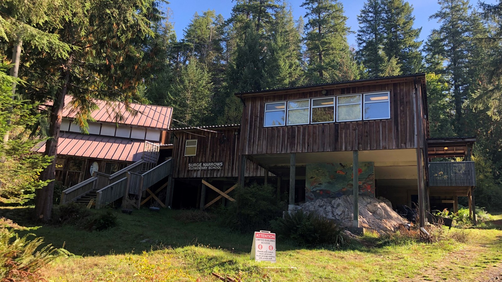 Exterior of Surge Narrows School
